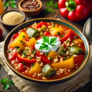 Gevulde Paprikasoep met Quinoa