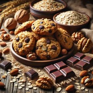Gezonde Haverkoekjes met Noten en Puur Chocolade