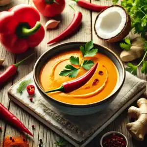 Gezonde Paprika-Kokossoep met Gember