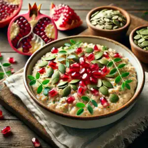 Hartige Havermout met Granaatappel en Pompoenpitten