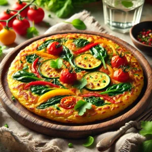 Hartige kikkererwtenpannenkoek met groentevulling
