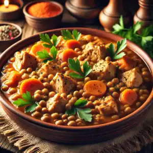 Kalkoenstoofpotje met Linzen en Wortel