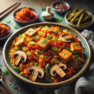 Kimchi Fried Rice met Champignons en Tofu