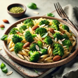 Knapperige Orzo met Broccoli & Amandelen