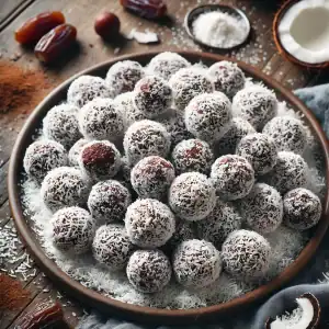 Kokosballetjes met dadels en cacao
