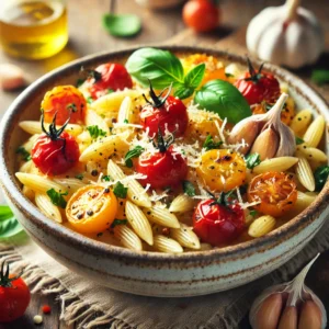 Orzo met Geroosterde Knoflook & Cherrytomaatjes