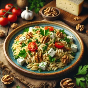 Orzo-salade met Geitenkaas & Walnoten