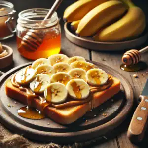 Pindakaas Banaan Toast met Honing