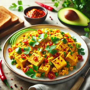 Pittige Tofu Scramble als Ei-vervanger