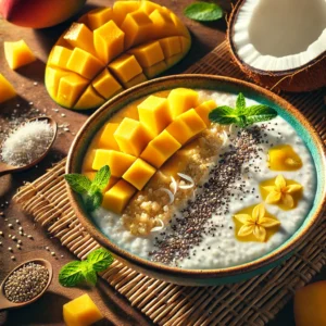 Quinoa Pap met Kokosmelk en Mango