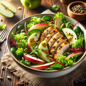 Salade met Gegrilde Kip, Appel en Mosterddressing