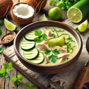 Slanke Kip-Kokossoep met Courgette en Limoen
