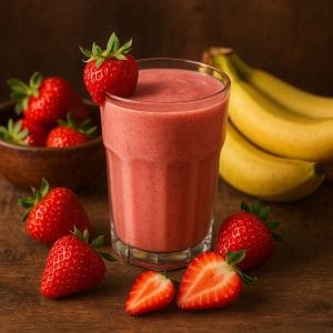 Aardbeien banaan smoothie