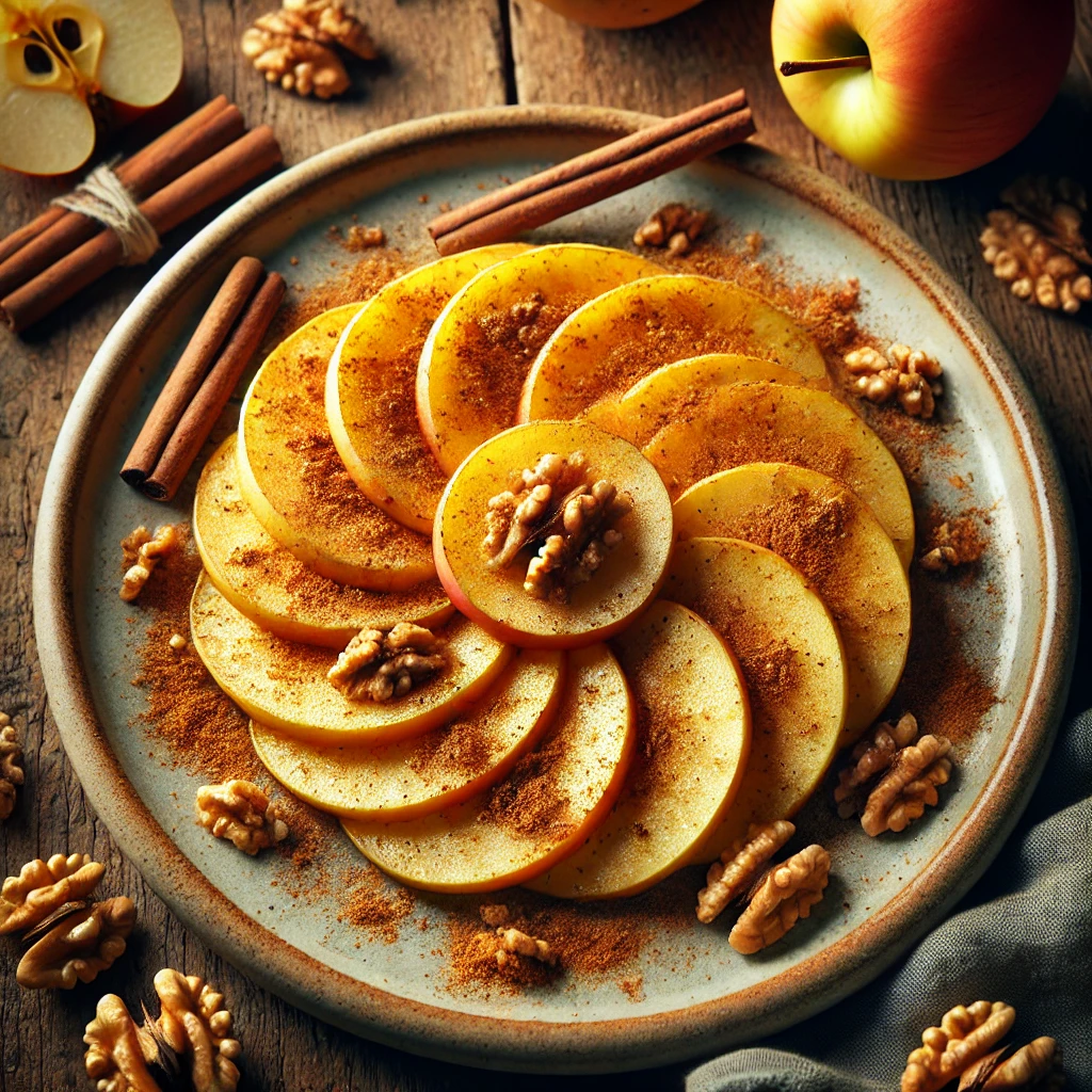 Appelschijfjes met kaneel en walnoten