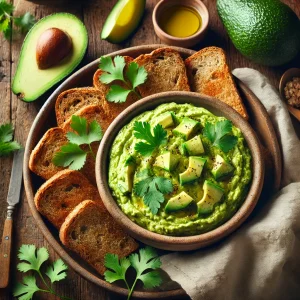 Avocado dip met volkoren toast