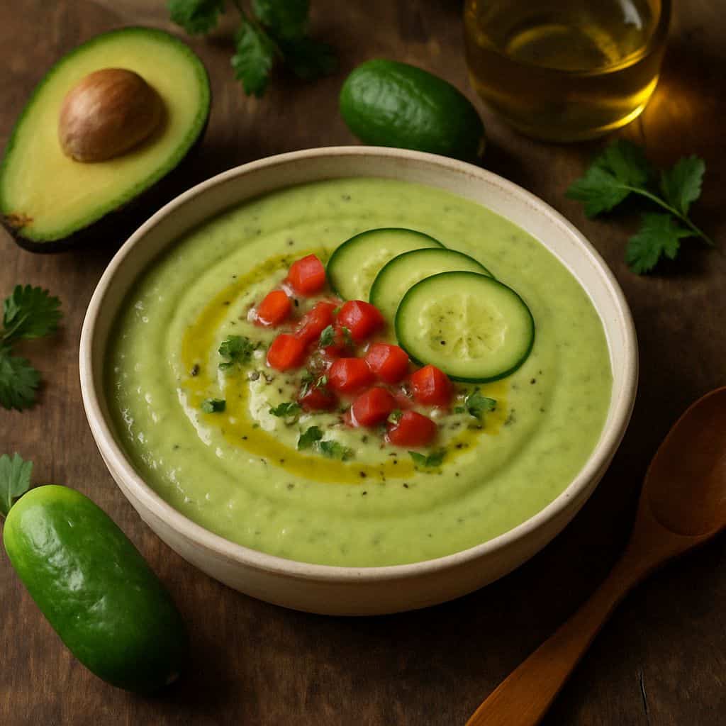 Avocado komkommersoep
