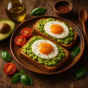 Avocado pizza toast met ei