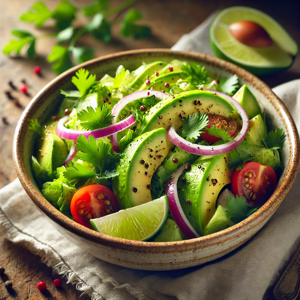 Avocadosalade met limoen en koriander