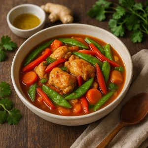 Aziatische kipstoof met gember