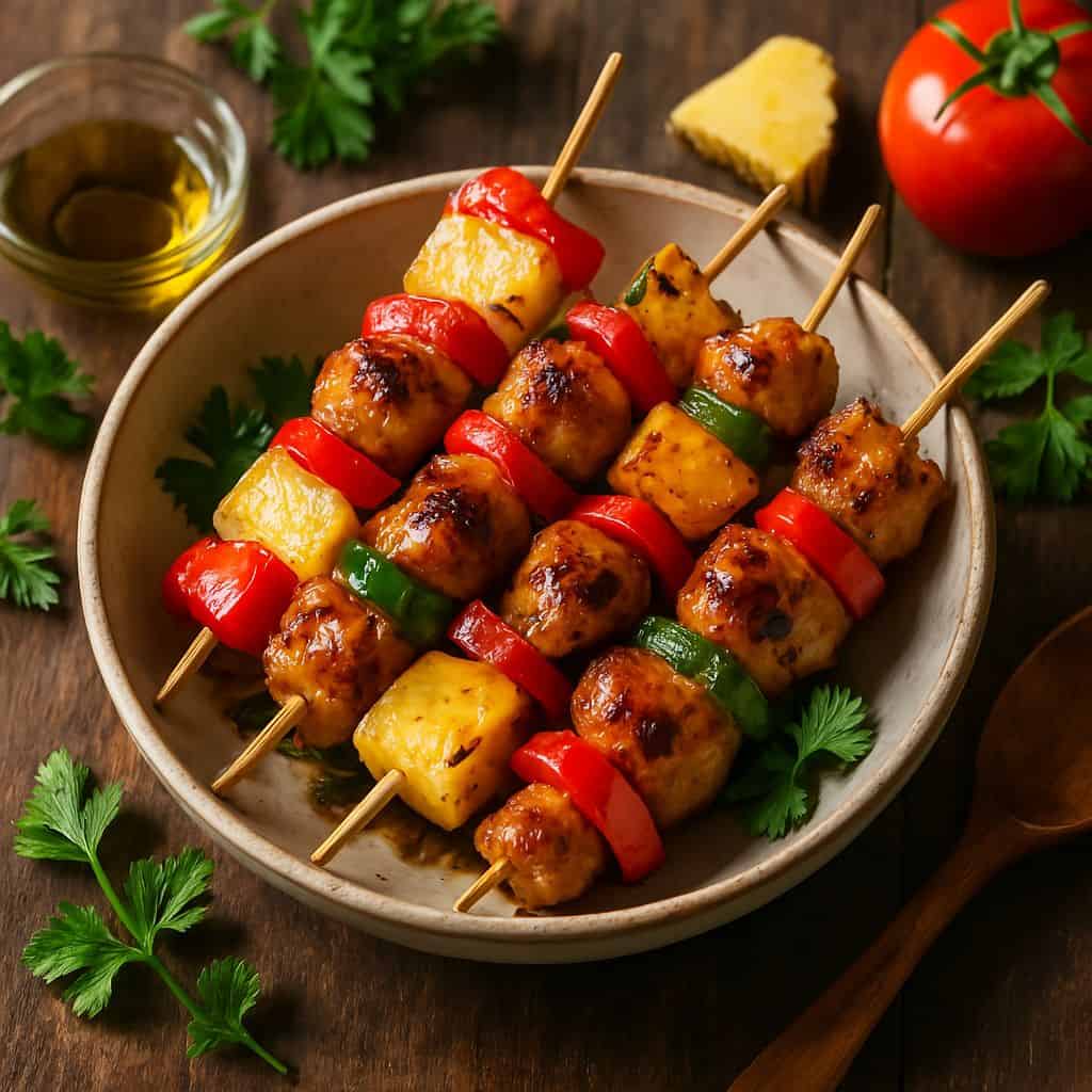 BBQ ananas-kipspiesjes