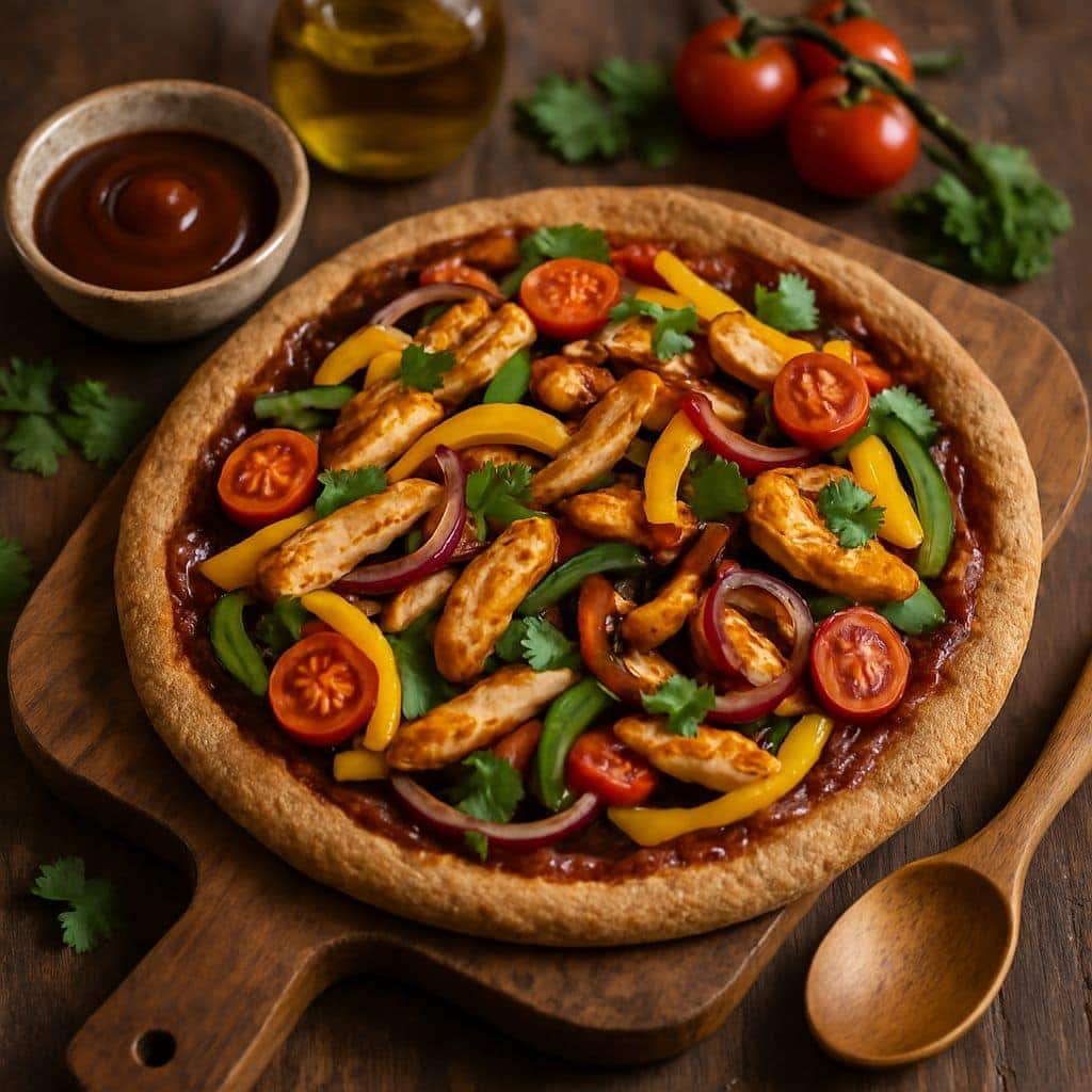 BBQ pizza met volkorenbodem