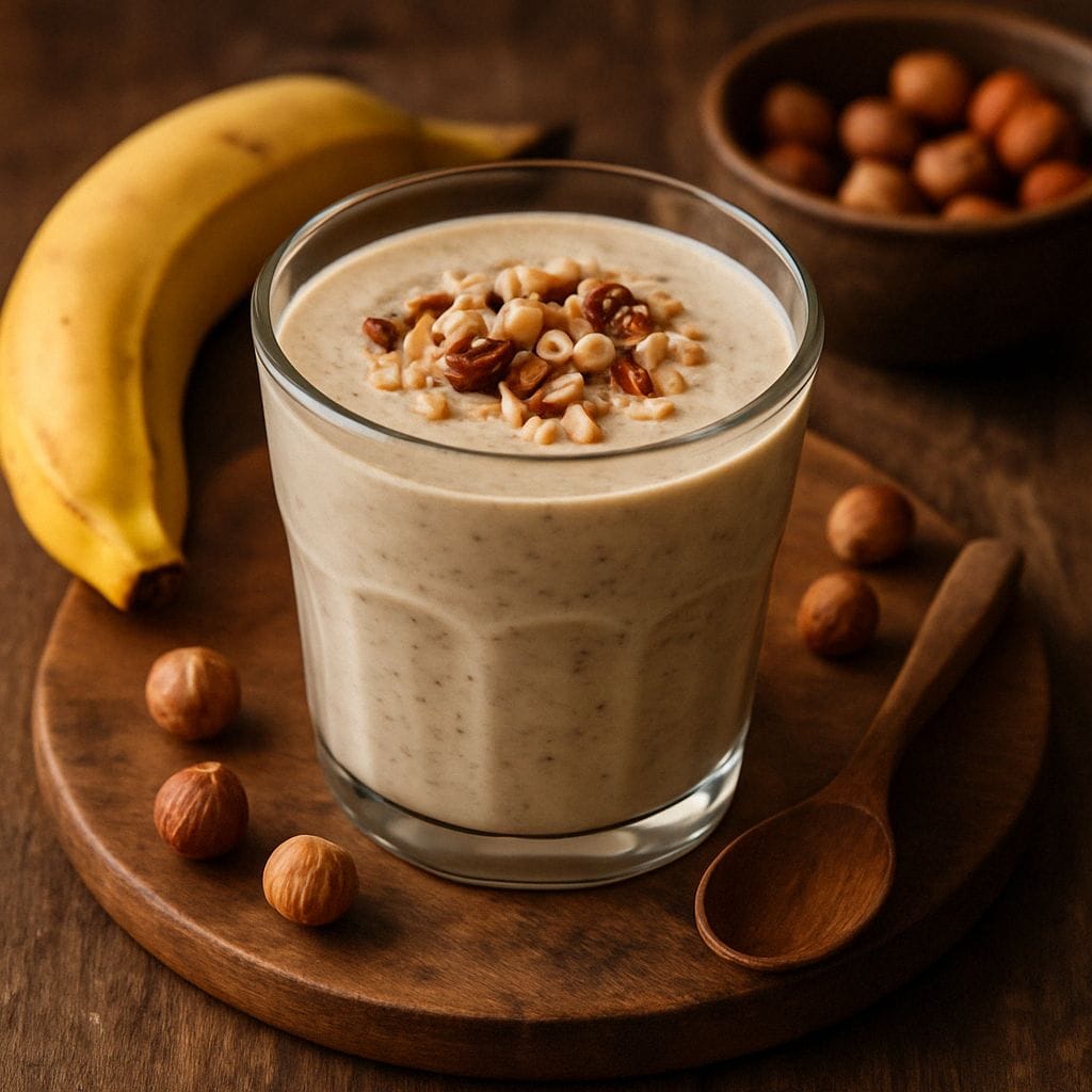 Banaan-hazelnoot smoothie
