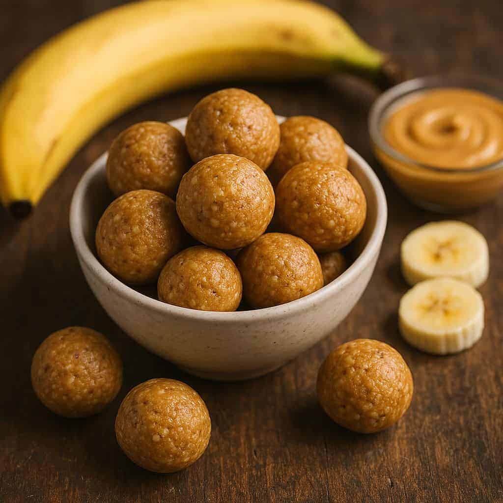 Bananen-pindakaas balletjes