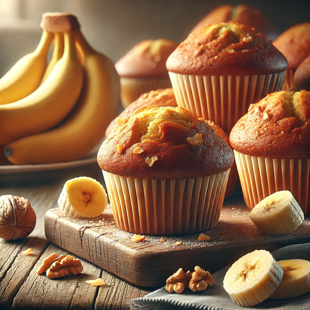 Bananenmuffins zonder toegevoegd zout