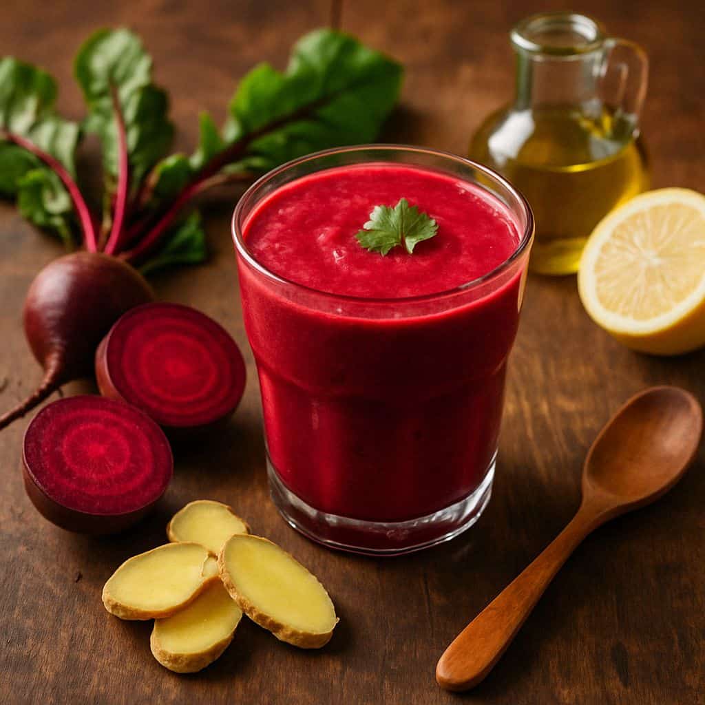 Bieten smoothie met gember