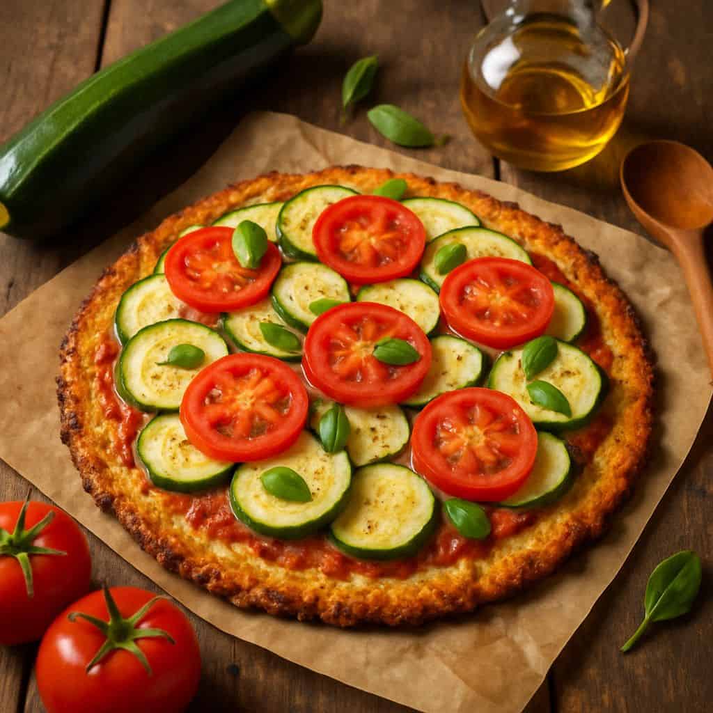 Bloemkoolpizza met courgette en tomaat
