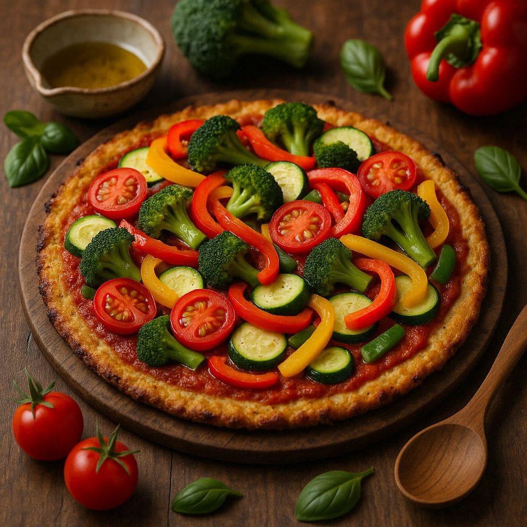 Bloemkoolpizza met groenten