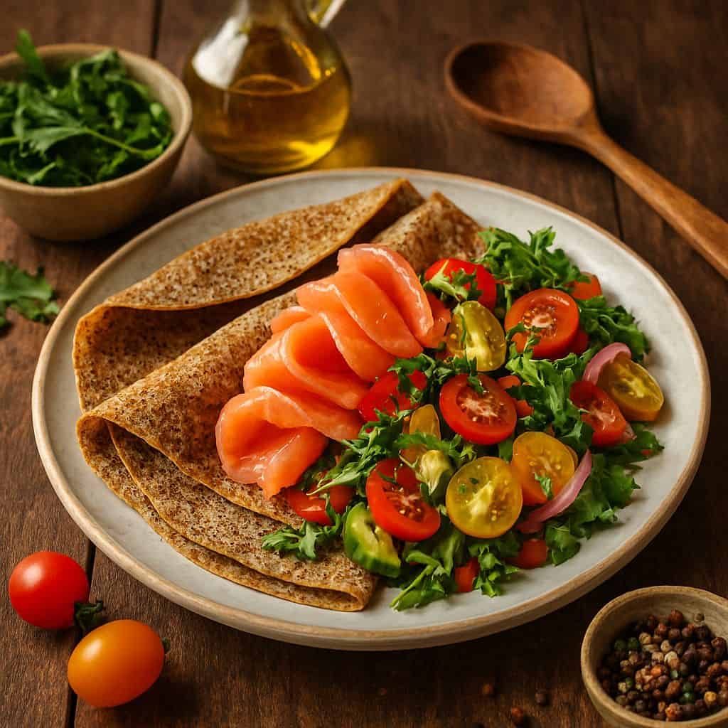 Boekweitpannenkoeken met zalm