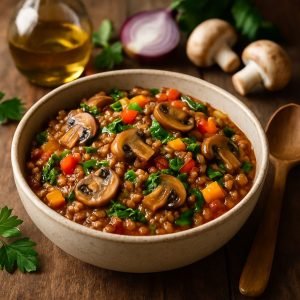 Boekweitstoof met champignons