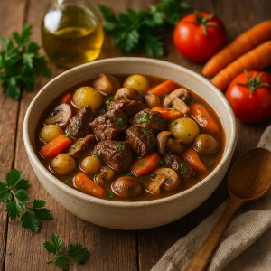 Boeuf bourguignon uit de slowcooker