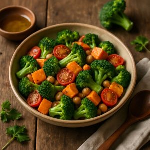 Broccoli-zoete aardappel salade