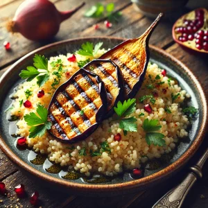 Bulgur met gegrilde aubergine