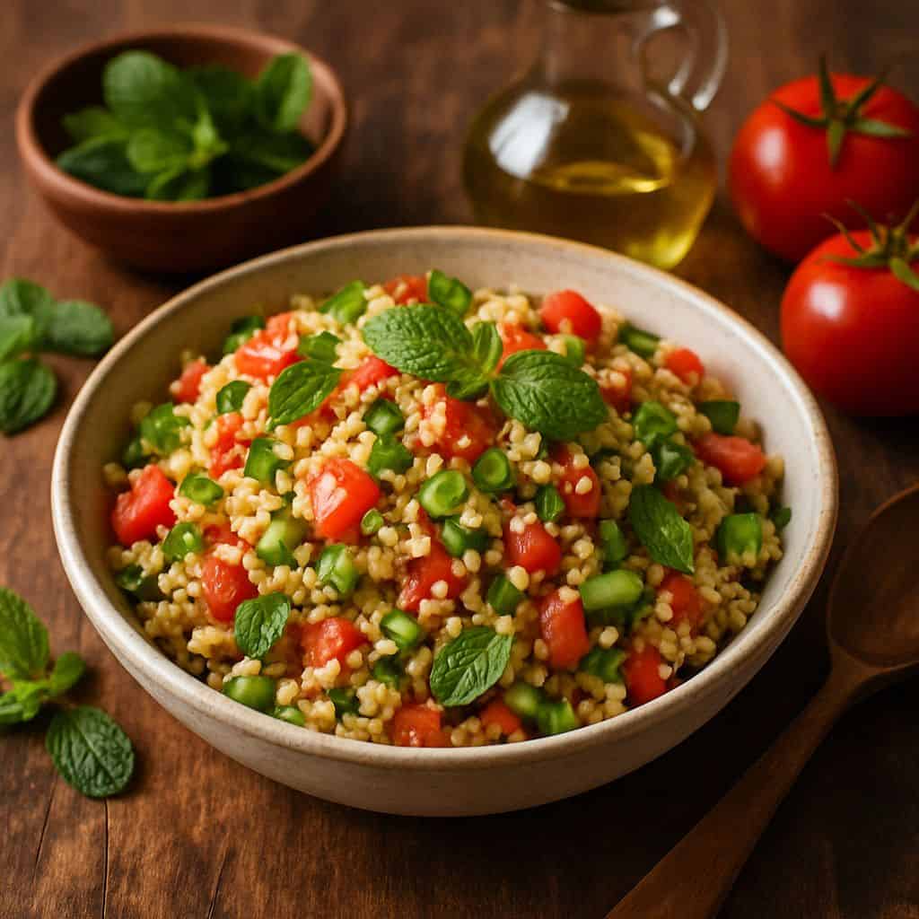 Bulgur salade met munt en tomaat