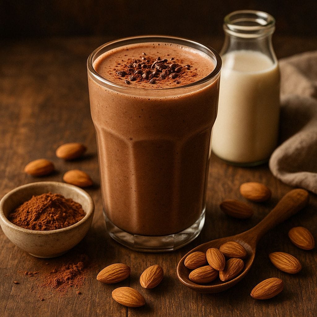 Cacao smoothie met amandelmelk
