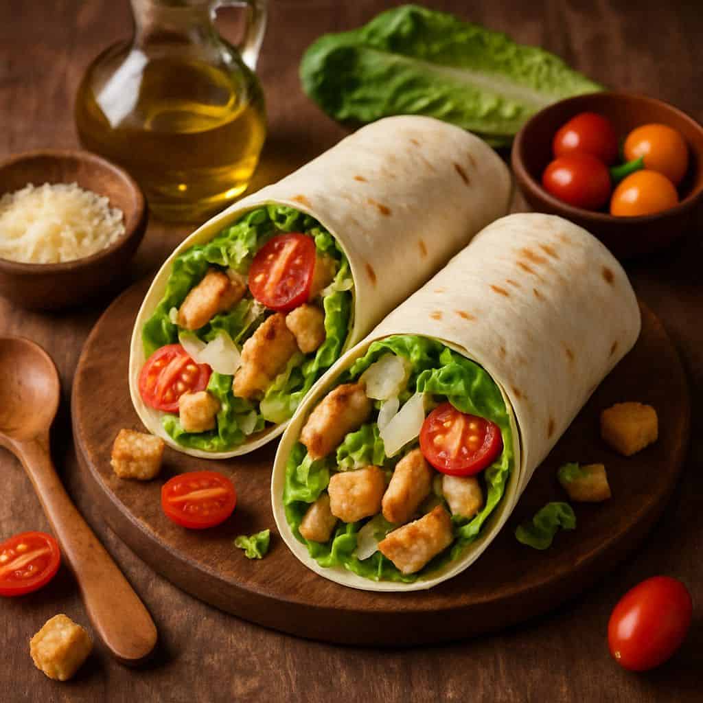 Caesar salad wrap met kip