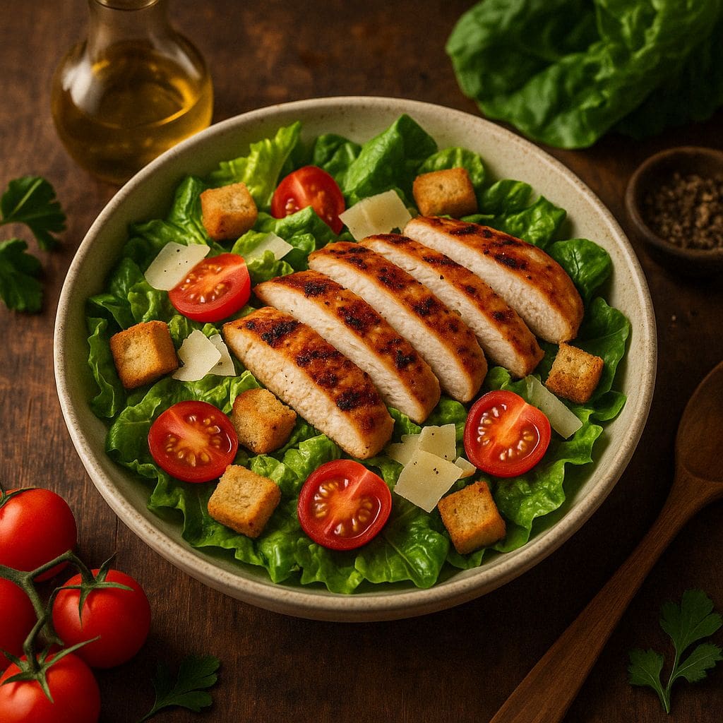 Caesar salade met gegrilde kip