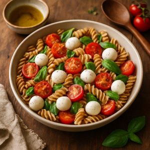 Caprese salade met volkoren pasta