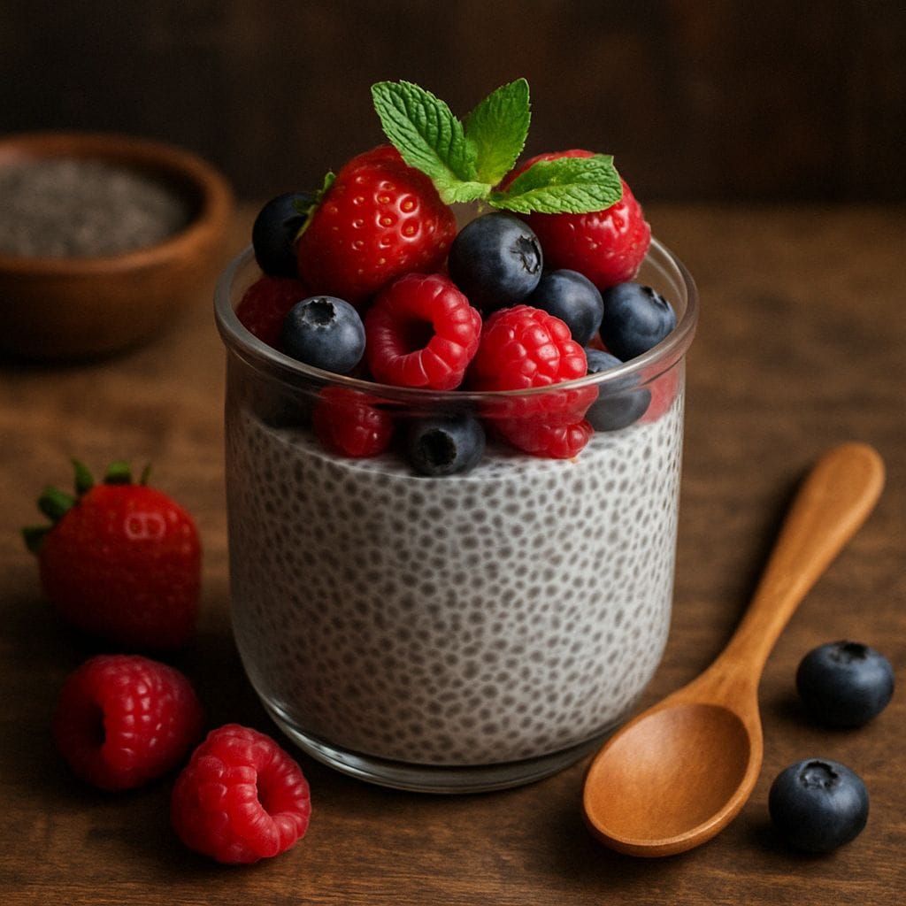 Chia pudding met rood fruit