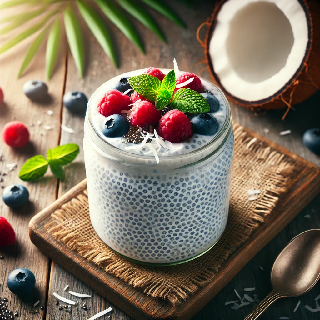 Chiazaad pudding met kokosmelk