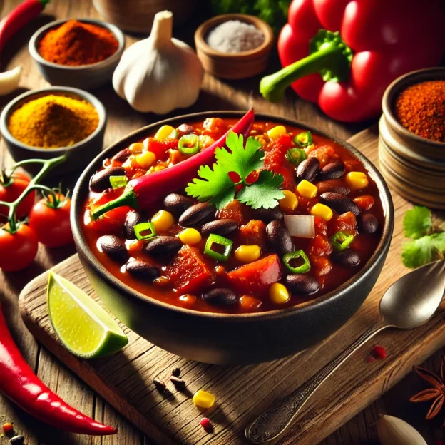 Chili sin carne met zwarte bonen