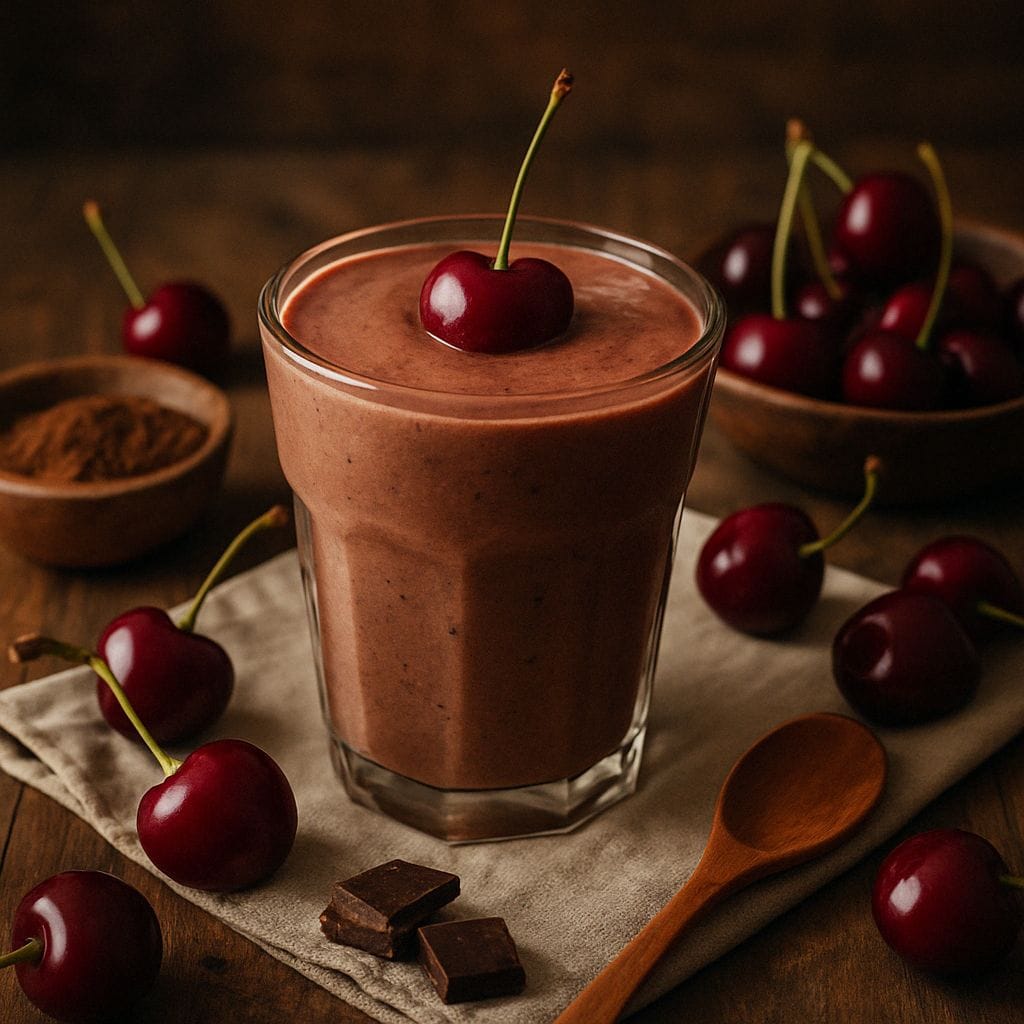 Chocolade-kersen smoothie
