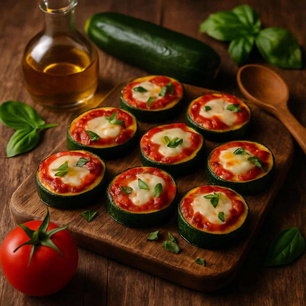 Courgette pizza bites met mozzarella