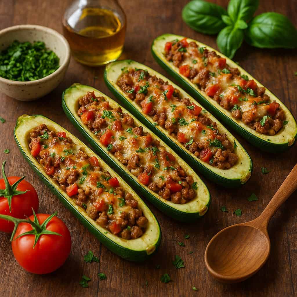 Courgettebootjes uit de oven