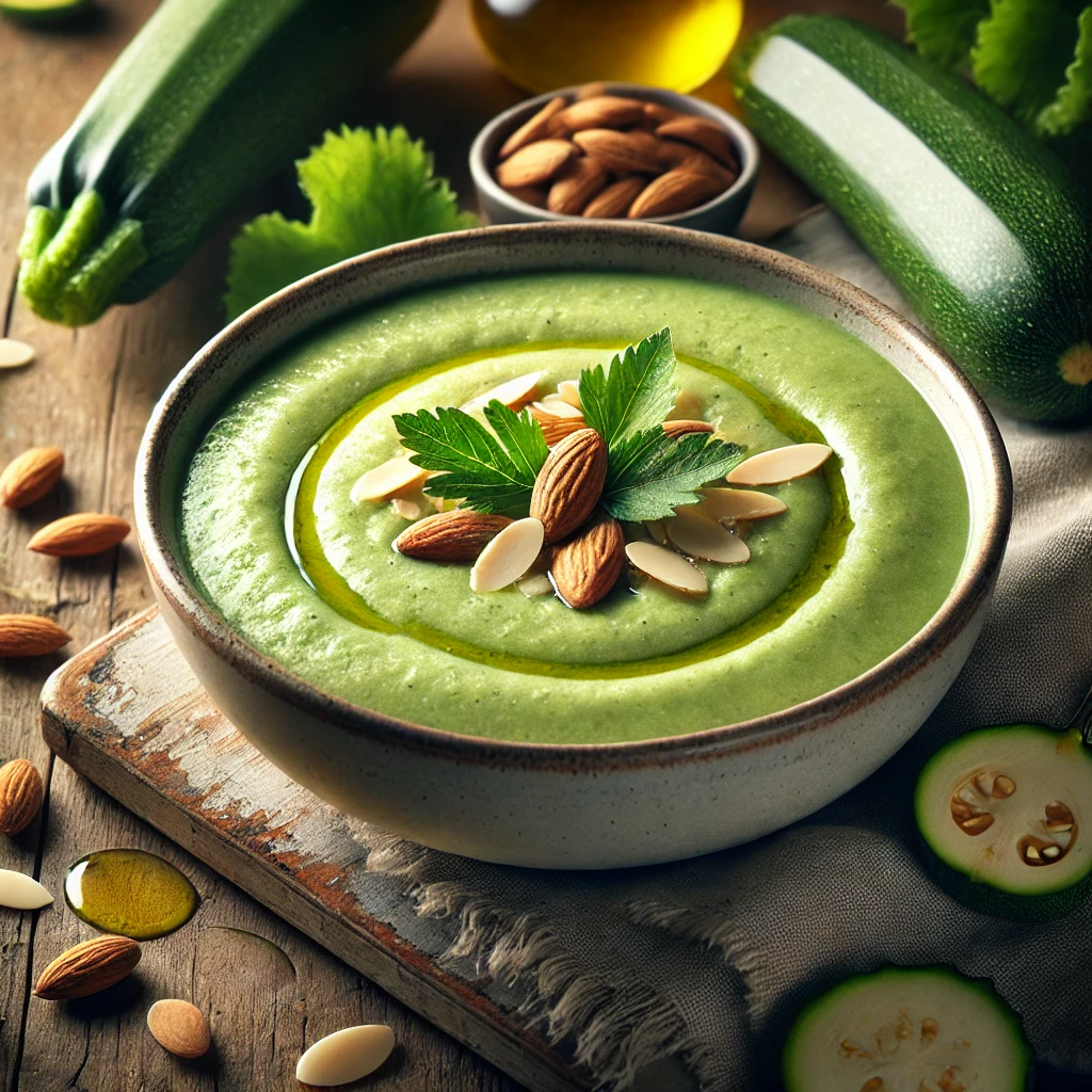 Courgettesoep met amandelen
