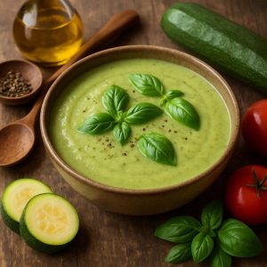 Courgettesoep met basilicum