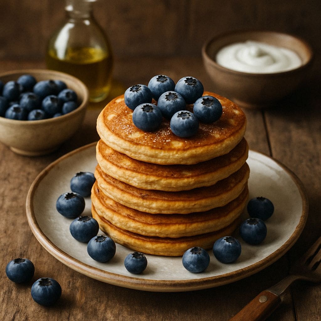 Eiwitpannenkoek met blauwe bessen